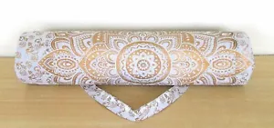 White Gold ombre Printed Mandala Yoga Bag - Picture 1 of 4