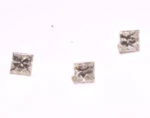 3 natürliche Diamanten Lot Paket 0,44ct Prinzessschliff SI1 G H 2,7mm Nachlass Vintage - Bild 1 von 3