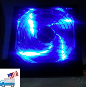 NEU 750W blau LED leise 120 mm Lüfter 2x PCIE schwarz ATX 12V Netzteil 20/24 Pin - Bild 1 von 9