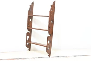 Vintage . Handmade Wood Wall Shelf Three Tier Wood Shelf Display Rack - Picture 1 of 11