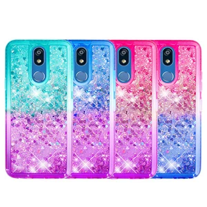 For LG K40 / K10 Case Bling Sparkly Diamond Flowing Liquid Floating TPU Girl's - Picture 1 of 28