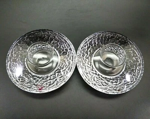 Orrefors Crystal Discus Votive Candle Holders Set Of 2 - Picture 1 of 12