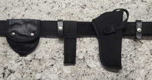 Police Duty Belt M/L Nylon Handcuff Key Pouches Uncle Mike's Size 7 Holster - Picture 1 of 9