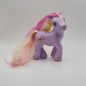 My Little Pony MLP Triple Treat G3 2004 púrpura rosa amarillo caramelo helado cocina - Imagen 1 de 6