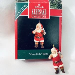 Hallmark Miniature Ornament 1991 Coca Cola Santa 1.25” - Picture 1 of 8
