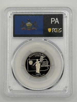 1999 S 25C Clad Pennsylvania Quarter PCGS PR70DCAM - Image 1 of 2