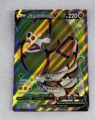 Sandaconda V 184/192 NM/M SWSH02 Rebel Clash Full Art Pokemon TCG - Image 1 of 2
