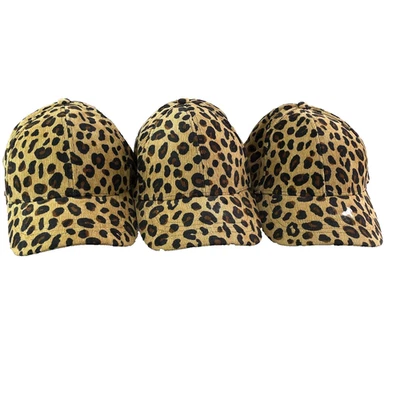 Lote de 3 gorras de pana con estampado de leopardo y2K Mob Wife soprano glamorosa Foto 1 de 4