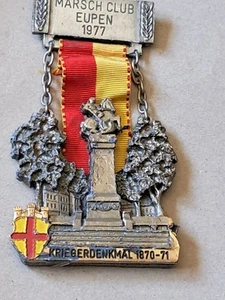 Schlechte Erhaltung Eupen BE Marsch Club Kriegerdenkmal 1870-71 tragbare Plak. - Bild 1 von 2
