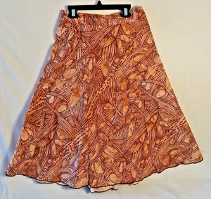 Peruvian Connection Maxirock Größe 6 erdig braun Blattmuster Pima-Baumwolle - Bild 1 von 9