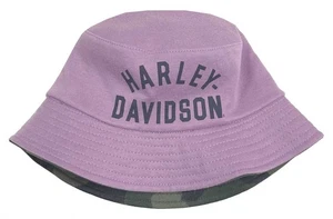 Harley-Davidson Little Girls' H-D Logo Reversible Bucket Hat - Lavender/Camo - Picture 1 of 2