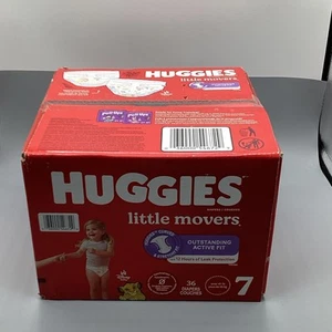 Huggies Little Movers Baby Disposable Diapers - Size 7 - Count 36 New - Picture 1 of 5