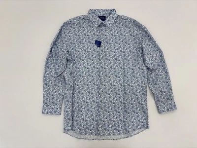Apt. Camisa de vestir 9 Premier Flex para hombre azul floral calce ajustado XL 17-17,5 34/35 NUEVA CON ETIQUETAS Foto 1 de 4