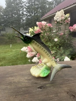 Pez espada pez pescador de plástico Wilton vintage años 70 decoración adorno de pastel Foto 1 de 4