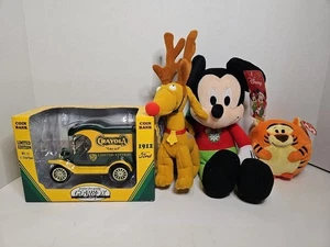 Lot of 4 – Crayola Ford Coin Bank, Rugrats Reindeer, Disney Mickey, Ty Tigger - Picture 1 of 18