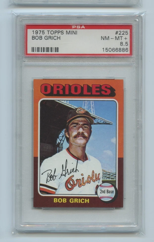 1975 Topps Mini #225  Bobby Grich  PSA 8.5 Orioles Angels HOF? - Image 1 of 1