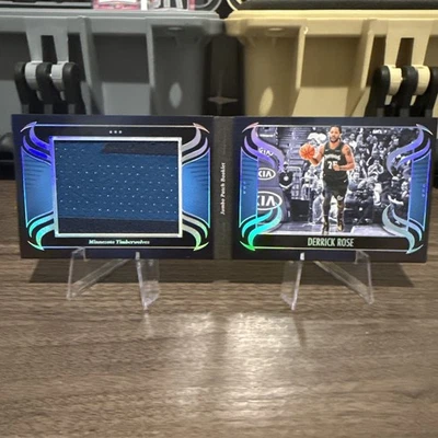 2024-25 Panini Silhouette Derrick Rose /25 Jumbo Patch Booklet Game Used/Worn - Image 1 of 4