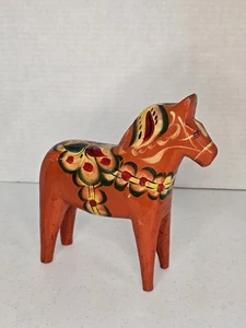 Dala orange Pferd 63/4 Zoll hat original Aufkleber vom Werk / handbemalt - Bild 1 von 12