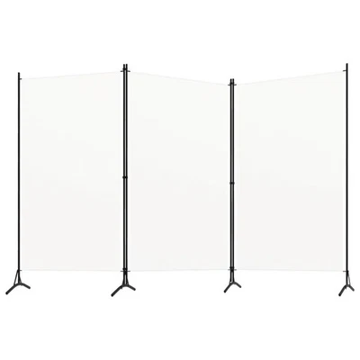 3-Panel Room Divider White 260x180 cm Fabric Privacy Screen Home Decor Par 20731 - image 1 of 4