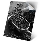 1 x Vinyl Sticker A2 - BW - Bag of Coffee Beans and Scoop #42747