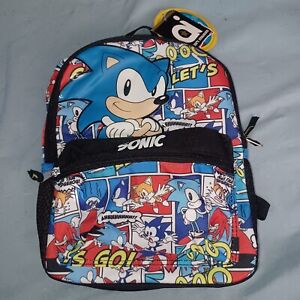 SONIC The HEDGEHOG  Backpack 12" Book Bag NEW Comic Book Print TAILS 