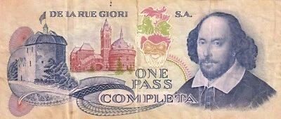 🇬🇧 UK , ENGLAND, 1932 , De La Rue * William Shakespeare £ 1 Pass, * Specimen * - Image 1 of 2