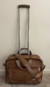 U.S. Luggage Leather Rolling Laptop Bag/Briefcase/Suitcase/Carry On/ Laptop - Picture 1 of 18
