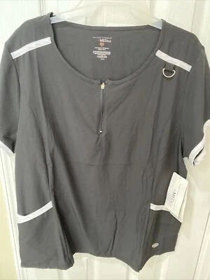 New York Laundry + MEDics Black W/ Trim And Zipper Scrub Top, XL NWT - Image 1 of 4