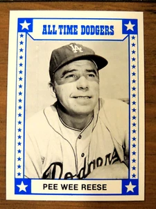 PEE WEE REESE 1980' TCMA ALL TIME DODGERS CARD # 3 BLACK BACK DODGERS LEGEND - Picture 1 of 1