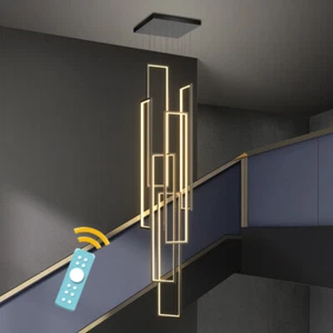 Stair Chandelier Lighting Home Lamp LED Pendant Light Black Hotel Ceiling Lights - Picture 1 of 6