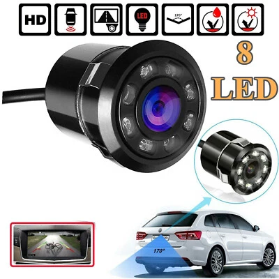 Car Rear View Backup Reverse Camera 170° CMOS 8 LED HD Night Vision Waterproof - Image 1 of 4