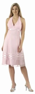 SOMMERKLEID CHIFFONKLEID COCKTAILKLEID HOCHZEIT ABIKLEID KURZ ROSA Gr46 NEU €159 - Bild 1 von 7