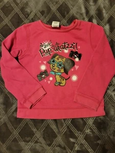 Joe Boxer Girls Dog Pink Long Sleeve Sweatshirt "puparatzzi" Size 4T - Picture 1 of 6