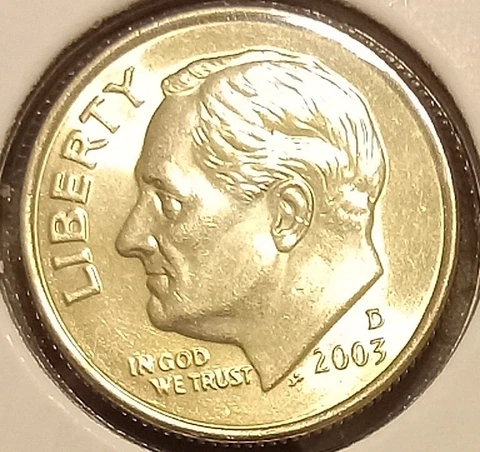 2003 D Roosevelt Dime BU Uncirculated Full Bands! Free Shipping! Cover