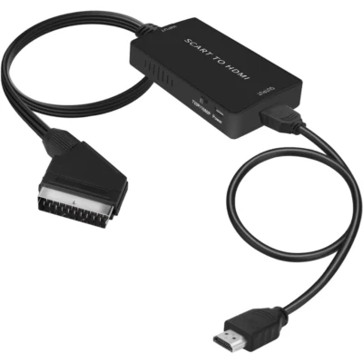 SCART To HDMI Converter Audio Video Adapter For HDTV Sky Box STB Plug HD TV DVD - Image 1 of 4