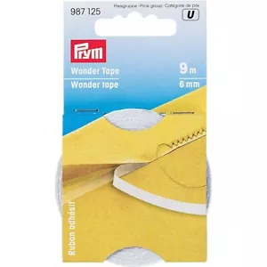 Prym Wonder Tape 9 m (6 mm) 987125. Double sided adhesive dissolving fabric tape - Picture 1 of 1