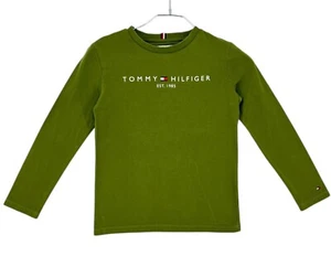 TOMMY HILFIGER Kid's Boy's Green Round Neck Pullover Jumper Top Size 12 y.o - Picture 1 of 8