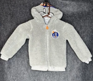 Space Jam A New Legacy Team Bugs Zip-Up Gray Hoodie Bunny Ears Sz 4T - Picture 1 of 9
