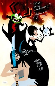 Phil LaMarr +2 Hand Signed 11x17 Samurai Jack Authentic Autograph Photo JSA COA - Picture 1 of 2