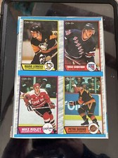 Mario Lemieux 1989-90 OPC O-Pee-Chee Box Bottom A UNCUT PANEL VG+