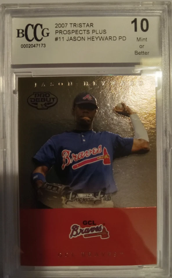 2007 Tri Star Prospect Plus #11 Jason Heyward Rookie BCCG 10 Braves rc SEE BACK - Image 1 of 3