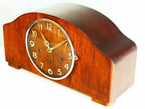 ART DECO WESTMINSTER  CHIMING MANTEL CLOCK KIENZLE  BLACK FOREST GERMANY Cover