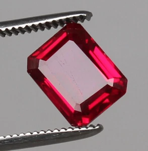 Pietra Preziosa Sciolta Taglio Smeraldo Rubino Rosso Sangue Naturale 11,60 Ct. Regalo per Donna/Lei - Foto 1 di 8