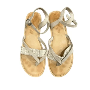 Toms Sandals Shoes Women's Size W7 Brown Lexie heritage Sling Back Buckle - Picture 1 of 5