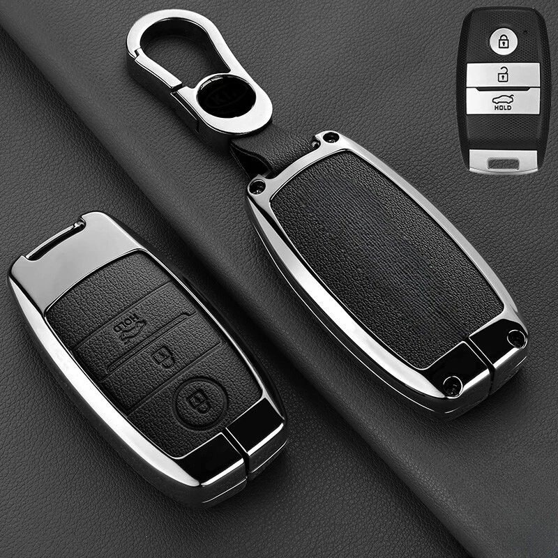 For Kia Sportage K3 Optima Sedona Picanto Zinc Alloy Leather Car Key Case Cover Foto 1 de 4