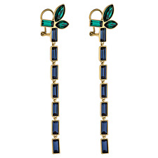 Atelier Swarovski Beautiful Earth Pierced Drop Earrings Green 3"#5535892 New$329