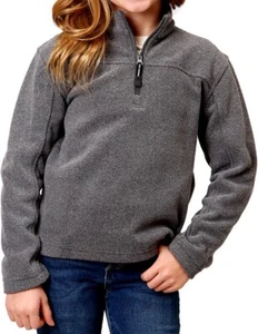 Roper Western Sweatshirt Girls Micro Fleece Gray 03-298-0692-6157 GY - Picture 1 of 2
