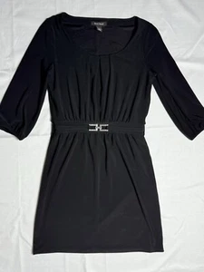 White House Black Market WHBM Damen XS schwarz 3/4 Arm knielanges Kleid - Bild 1 von 6