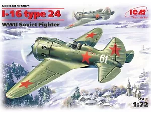 ICM 72071 I-16 tipo 24 caccia sovietico seconda guerra mondiale. Kit plastica scala 1/72. - Foto 1 di 6