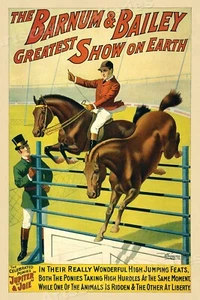 1898 Barnum & Bailey Jupiter & Joie Equestrian Act Circus Poster - 24x36 - Picture 1 of 3
